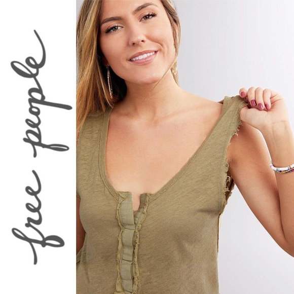 NEW!! Free People Vacay Linen-Blend Tank Top - Picture 2 of 9